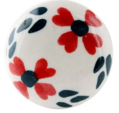 White Floral Flat Ceramic Wine Bottle Stopper