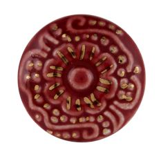 Cherry Golden Floral Ceramic Cabinet Knob