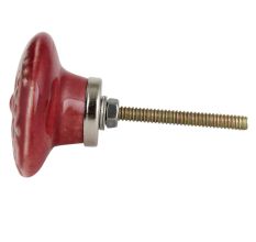 Cherry Golden Floral Ceramic Cabinet Knob