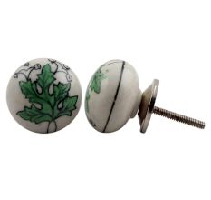 Green Leaf Flat Knob