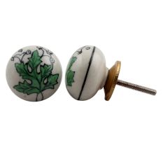Green Leaf Flat Knob