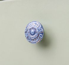 Grey Golden Floral Ceramic Cabinet Knob