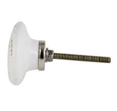 White Golden Floral Ceramic Cabinet Knob