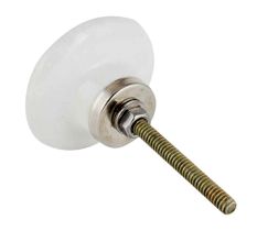 White Golden Floral Ceramic Cabinet Knob