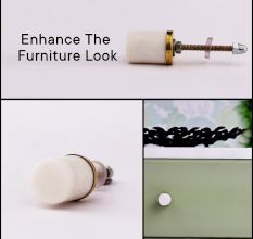 White Round Stone Dresser Knobs