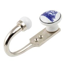 Blue Yatch Ceramic Floral Hook
