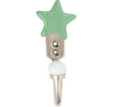 Green Star Crackle Ceramic Hook