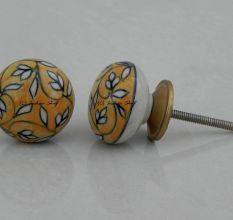 Mustard Floral Knob