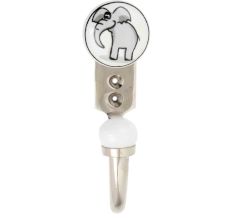 Grey Elephant Ceramic Flat Hook