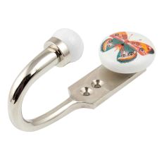 Multicolor Butterfly Ceramic Flat Hook