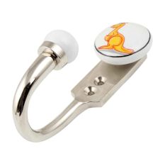 Orange Kangaroo Ceramic Flat Hook