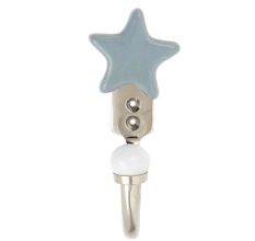 Solid Grey Star Ceramic Cabinet Hook