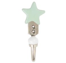 Solid Sage Green Star Ceramic Hook