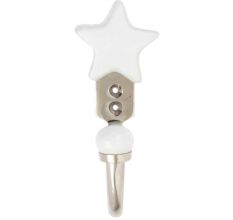 Solid White Star Ceramic Hook