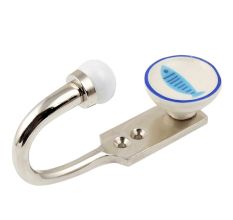 Turquoise Fish Flat Ceramic Hook