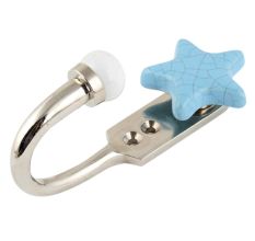 Turquoise Star Crackle Ceramic Hook