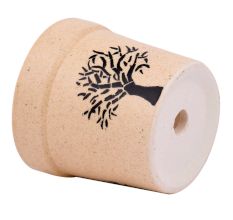 Hand painted Black Tree On Beige Ceramic Pot