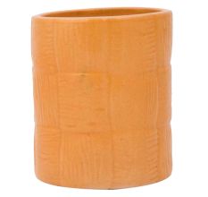 Orange Cylindrical Ceramic Pot