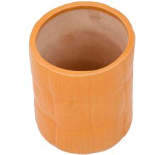Orange Cylindrical Ceramic Pot