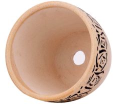 Beige Ceramic Pot With Hand painted Black Abstract Design