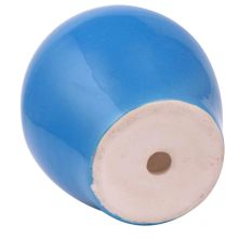 Round Blue Painted Ceramic Vase Pot