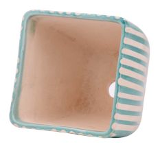 Hand painted Blue Stripe Design Ceramic Pot For Interior Design