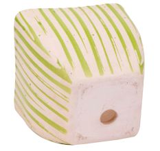Hand painted Green Stripe Design Pot For Interior Design
