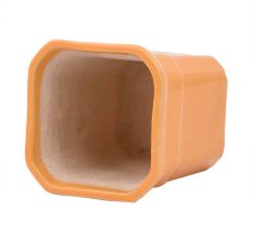Handmade Orange Color Ceramic Pot