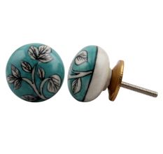 White Leaf Flat Knob