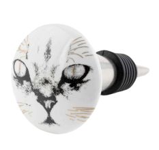 Abyssinian Cat Face Golden pattern Ceramic Wine Bottle Stopper
