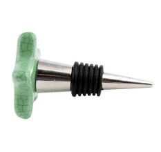 Green Star Crackle Ceramic Wine Bottle Stopper