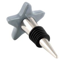 Solid Grey Star Ceramic Wine Bottle Stopper