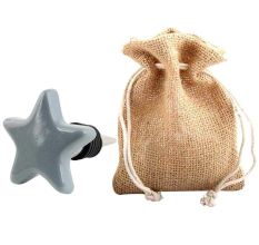 Solid Grey Star Ceramic Wine Bottle Stopper