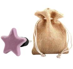 Solid Lavender Star Ceramic Wine Bottle Stopper