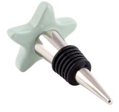 Solid Sage Green Star Ceramic Wine Bottle Stopper