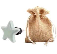 Solid Sage Green Star Ceramic Wine Bottle Stopper