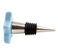 Turquoise Star Crackle Ceramic Wine Bottle Stopper