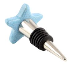 Turquoise Star Crackle Ceramic Wine Bottle Stopper