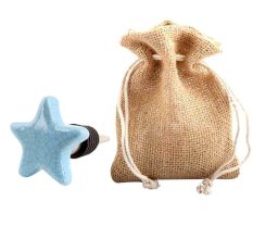 Turquoise Star Crackle Ceramic Wine Bottle Stopper
