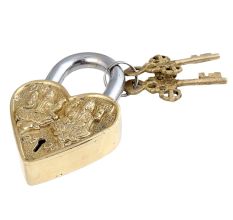 Brass Laxmi Ganesha Padlock With Two Keys