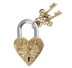 Brass Laxmi Ganesha Padlock With Two Keys
