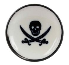 Black Man Skull Danger Symbol Flat Ceramic Wine Bottle Stopper