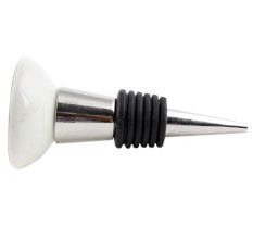Black Man Skull Danger Symbol Flat Ceramic Wine Bottle Stopper