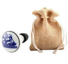 Blue Yatch Ceramic Floral Wine Bottle Stopper