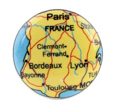 France Map Flat Ceramic Wine Bottle Stopper