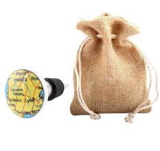 France Map Flat Ceramic Wine Bottle Stopper