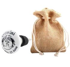 Gemini Flat Ceramic Wine Bottle Stopper