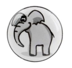 Grey Elephant Ceramic Flat Wine Bottle Stopper