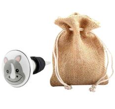 Hippo Flat Ceramic Wine Bottle Stopper