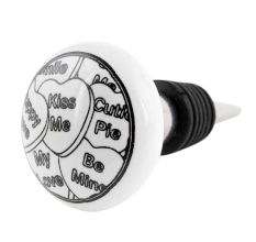 Kiss Me Flat Ceramic Wine Bottle Stopper
